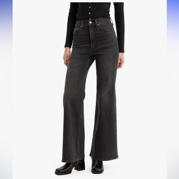 Levi's Women's Straight Leg Jeans in Charcoal - Picture 10 of 12